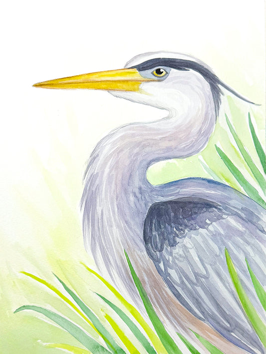 The Great Blue Heron | Watercolor Class | Mar 3rd